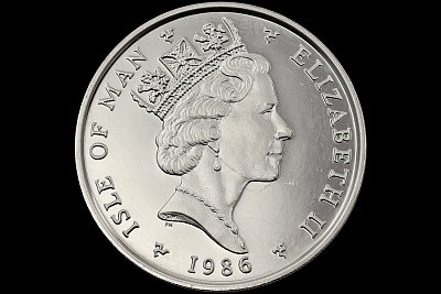 1 Noble 1 Onça Platina Navio Viking 1986 Ilha de Man 