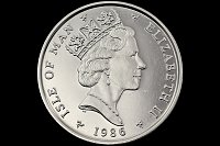 1 Noble 1 Onça Platina Navio Viking 1986 Ilha de Man 