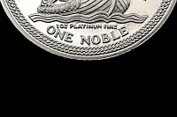 1 Noble 1 Onça Platina Navio Viking 1986 Ilha de Man 