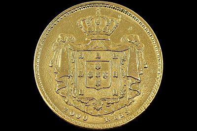 2000 Réis (Quinto de Coroa) D. Pedro V 1857 Portugal