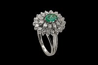 Anillo Diamantes Esmeralda