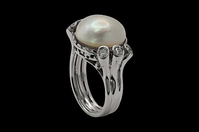 Diamonds Mabe Pearl Ring