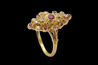 Anillo Diamantes Rubíes