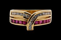 Anillo Diamantes Rubíes