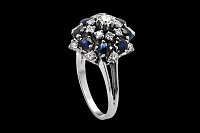 Anillo Diamantes Zafiros