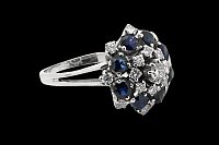 Anillo Diamantes Zafiros