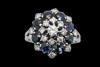 Anillo Diamantes Zafiros