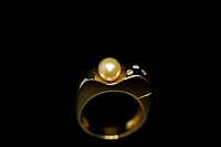 Anel Pérola Zircónias Brancas