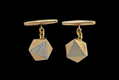 Two Tone Hexagonal Cufflinks