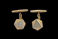 Botões de Punho Hexagonais 2 Cores