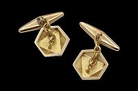 Botões de Punho Hexagonais 2 Cores