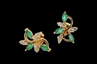 Diamonds Emeralds Earrings