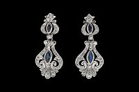 Pendientes Diamantes Zafiros