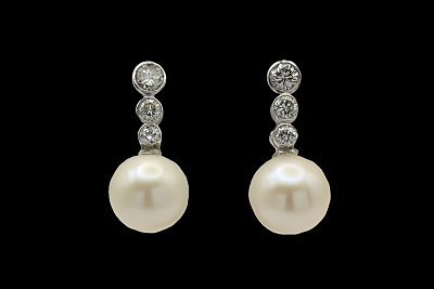 Brincos Pérolas Brilhantes