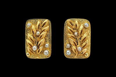 Pendientes Rectangulares Ramo Perlas