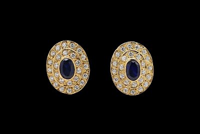 Blue White Zirconias Earrings