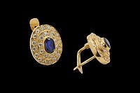 Pendientes Circonitas Azules Blancas