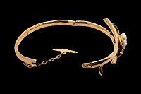 Esclava Flor Hojas Marfil Perlas Turquesas