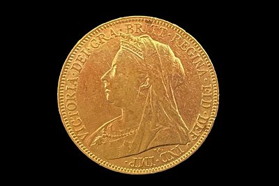 Libra Vitória Viúva com Manto 1898 Grã-Bretanha