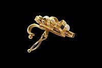 Medalha Folha Pérolas Brilhantes