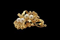 Medalha Folha Pérolas Brilhantes